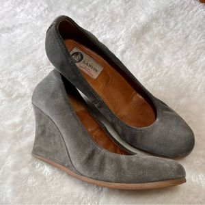 Lanvin Suede Ballerina Wedge Pumps